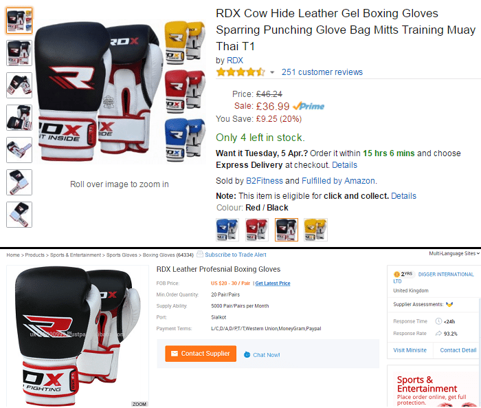 amazon fba business boxing gloves